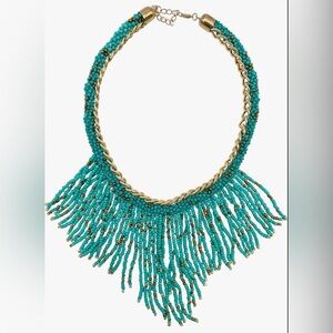 ‼️RARE‼️🎸Adornia🎸🔥NWOT🔥14K Yellow Gold Plated Chain & Beaded Fringe Necklace